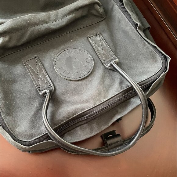 Fjällräven Kånken No. 2 Black – G-1000 HeavyDuty with Leather Details Size: 15\